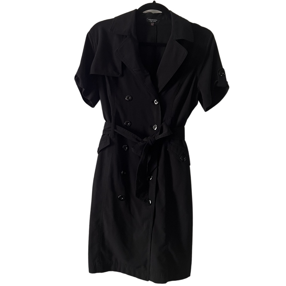 SPENSE 90s Double Breasted Short Sleeve Trench Style Dress Size 12